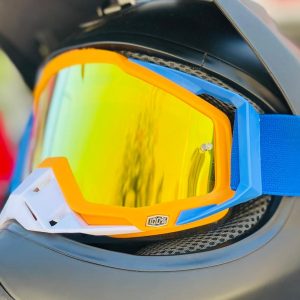 GOGGLES MOTOCROSS AZUL/NARANJA/BLANCO 100%