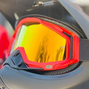 GOGGLES MOTOCROSS ROJO/NEGRO 100%